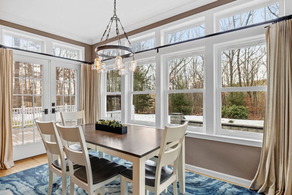 interior of a newly constructed four season sunroom